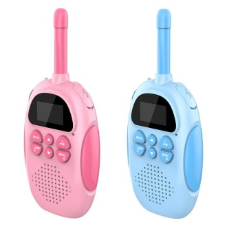 DJ100  Children Walkie-Talkie Wireless 3KM Call Outdoor Parent-Child Interactive Toy(1 Pink +1 Blue)