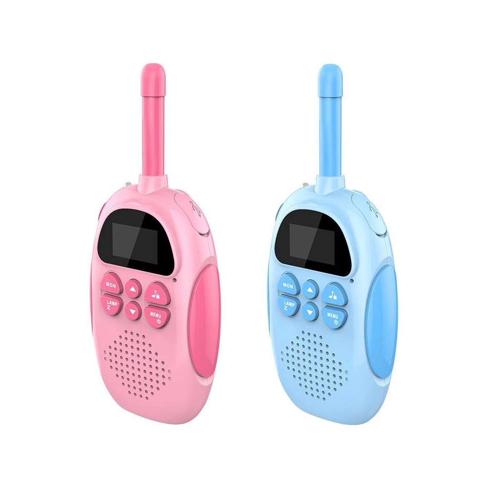 DJ100  Children Walkie-Talkie Wireless 3KM Call Outdoor Parent-Child Interactive Toy(1 Pink +1 Blue)