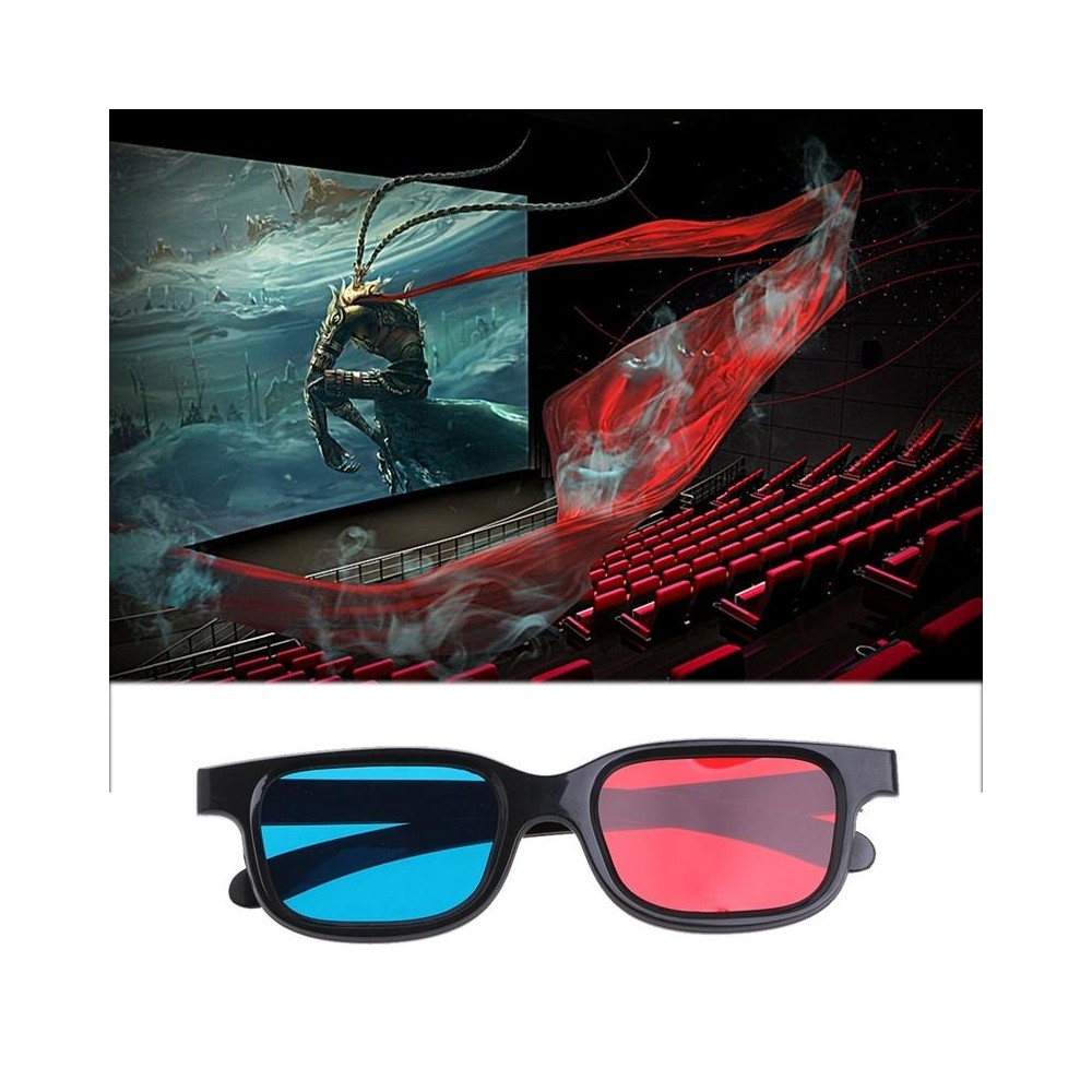 10pcs 3D Glasses Universal Black Frame Red Blue Cyan Anaglyph 3D Glasses 0.2mm For Movie Game DVD