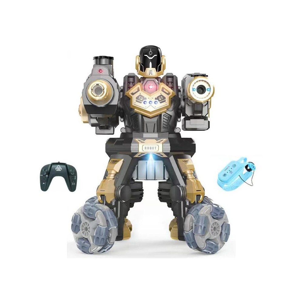 JJR/C R26 2.4G Remote Control Smart Battle Spray Robot, Specification:Double Control(Gold)