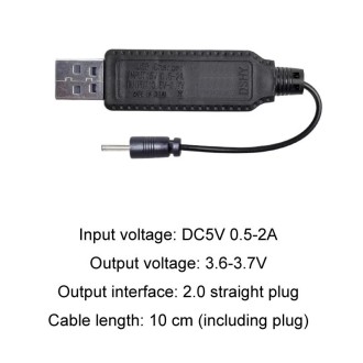 3.7V 2.0 Straight Header Lithium Battery Charging Cable With Reverse Polarity Protection(10cm)