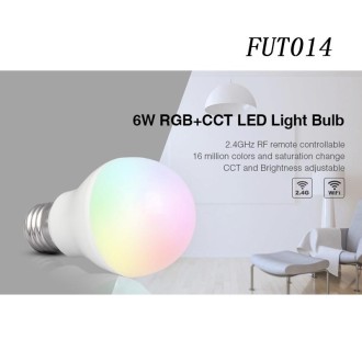 FUT014 E26 / E27 6W RGB + CCT Led Bulb Smart Phone APP WIFI LED Light White Warm Light Dimmable