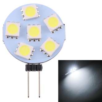 G4 6 LEDs SMD 5050 72LM 6000-6500K Stepless Dimming Energy Saving Light Pin Base Lamp Bulb, DC 12V (White Light)