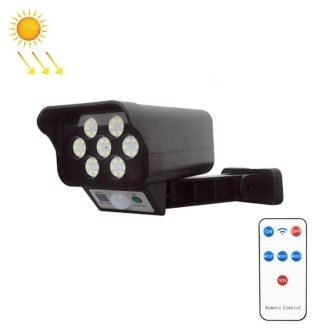 Solar Sensor LED Wall Light Simulation Surveillance Camera Glare Anti-Thief Street Lamp, Style: Remote Control (42LED)