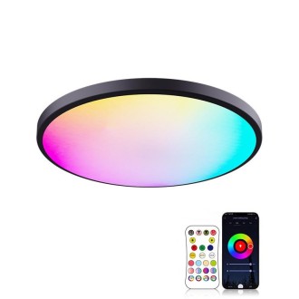 RGBCW Smart Graffiti App Voice Ceiling Light, Voltage: US Standard 110V-130V(Black Frame)