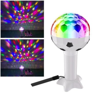 6LEDs Voice Control Camping Entertainment USB Magic Ball Colorful Atmosphere Light(Black White)