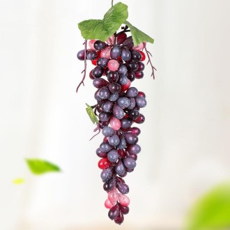 2 Bunches 110 Granules Agate Grapes Simulation Fruit Simulation Grapes PVC with Cream Grape Shoot Props