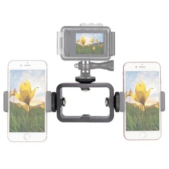 Multi-Device Tripod Mount Adapter Live Broadcast Bracket Mobile Phone Clip Holder(Triple Head Circle)