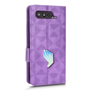 For Asus ROG Phone 5 Symmetrical Triangle Leather Phone Case(Purple)