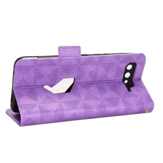 For Asus ROG Phone 5 Symmetrical Triangle Leather Phone Case(Purple)