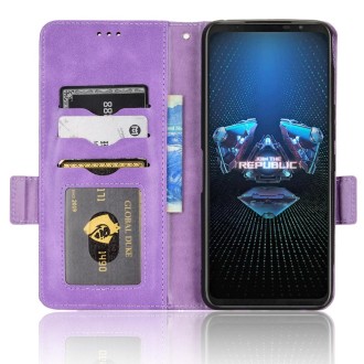 For Asus ROG Phone 5 Symmetrical Triangle Leather Phone Case(Purple)