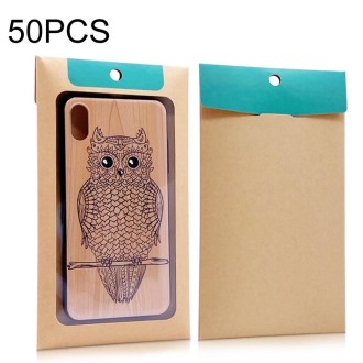 50 PCS Phone Case Packaging Box Kraft Paper Phone Accessories Packaging Bags 204 x 114mm