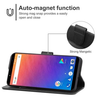 Leather Phone Case For Ulefone Power 3 / Power 3S(Black)