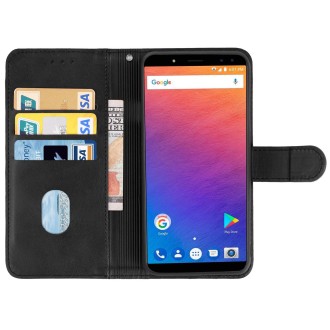 Leather Phone Case For Ulefone Power 3 / Power 3S(Black)