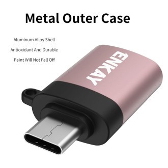 ENKAY ENK-AT101 Aluminium Alloy USB-C / Type-C to USB 3.0 OTG Data Adapter Converter(Silver)