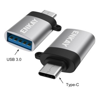 ENKAY ENK-AT101 Aluminium Alloy USB-C / Type-C to USB 3.0 OTG Data Adapter Converter(Silver)