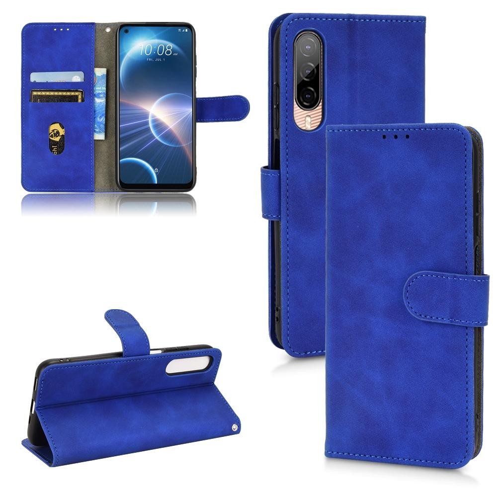 For HTC Desire 22 Pro Skin Feel Magnetic Flip Leather Phone Case(Blue)