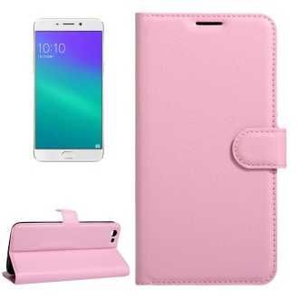 For OPPO  R9s Plus Litchi Texture Horizontal Flip Leather Case with Magnetic Buckle & Holder & Card Slots & Wallet(Pink)