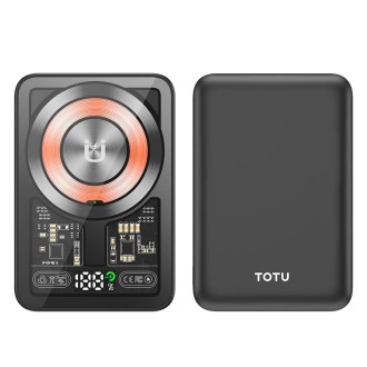 TOTU CPBW-015 Crystal Series 5000mAh Magnetic Fast Charging Power Bank(Black)