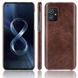 For Asus Zenfone 8 / ZS590KS Shockproof Litchi Texture PC + PU Case(Brown)