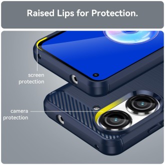 For Asus Zenfone 10 Brushed Texture Carbon Fiber TPU Case(Blue)