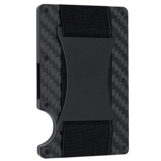 Credit Card Holder Wallets RFID Blocking Slim Metal Card Clip, Color: Real Carbon Fiber (Matte)