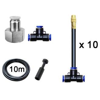 10m Kit Brass Misting Nozzles Bend Arbitrarily Atomized Sprayer Garden Irrigation