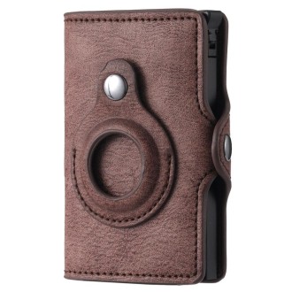 FY2108 Tracker Wallet Metal Card Holder for AirTag, Style: Retro (Coffee)