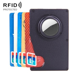 Tracker Card Holder Anti Loss RFID Wallet Card Holder for AirTag(Black)