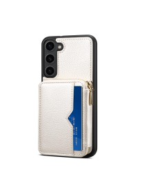 For Samsung Galaxy S22 5G Zipper Card Slot Phone Case(White)