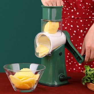 Multi-Function Slicer Hand Roller Kitchen Cut Vegetable Grater, Colour: Blue 