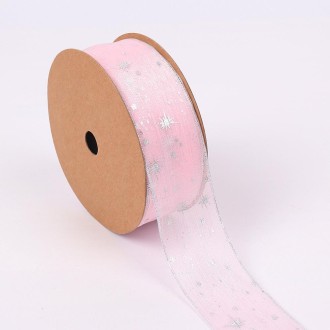 Starry Sky Yarn Ribbon Gift Box Packaging Bow Tie Ribbon, Specification: 4CM(Light Pink)