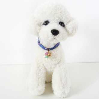 Adjustable Cat Dog Rabbit Safety Buckle Collar Pet Accessories, Size:S 17-32cm, Style:Moon(Blue)