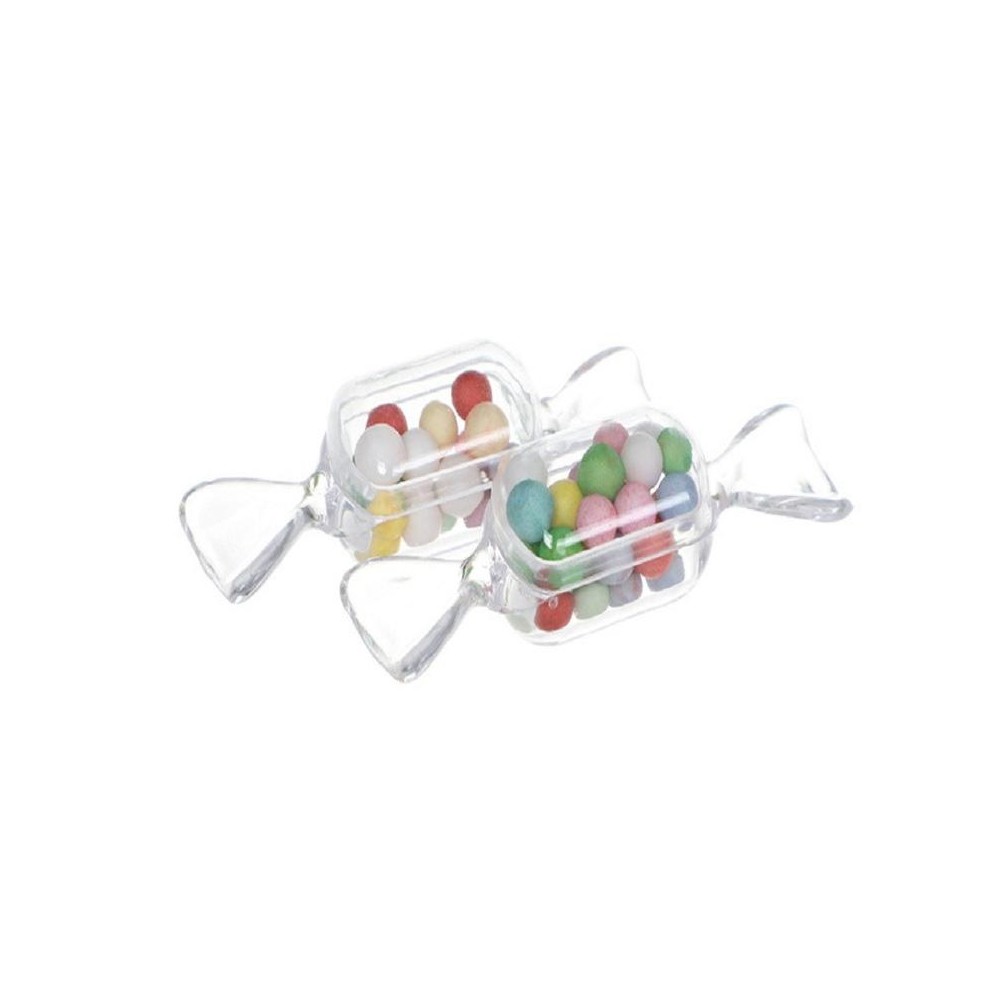 10 PCS/Set Transparent Creative Candy Box Small Candy-shaped Mini Plastic Box(Clear)