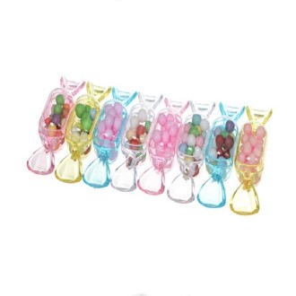 10 PCS/Set Transparent Creative Candy Box Small Candy-shaped Mini Plastic Box(Clear)