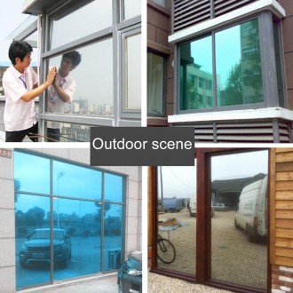 UV Reflective One Way Privacy Decoration Glass Window Film Sticker, Width: 100cm, Length: 1m(Silver)