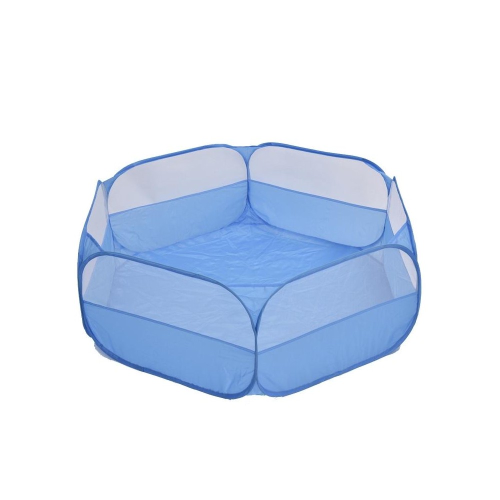 Folded Small Pet Fence Outdoor Workout Game Crawling Small Animal Tent, Specification： With Side Cloth (Blue)