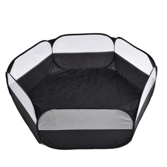 Folded Small Pet Fence Outdoor Workout Game Crawling Small Animal Tent, Specification： With Side Cloth (Black)