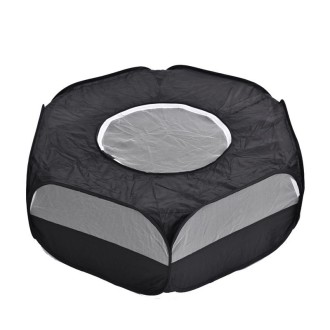 Folded Small Pet Fence Outdoor Workout Game Crawling Small Animal Tent, Specification： With Cover and Side Cloth (Black)