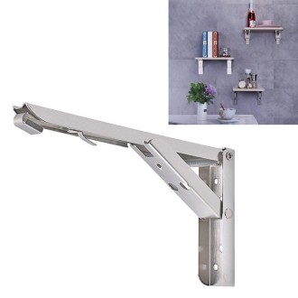 8 inch Wall-mounted Foldable Stainless Steel Spring Storage Shelf for Dining Table