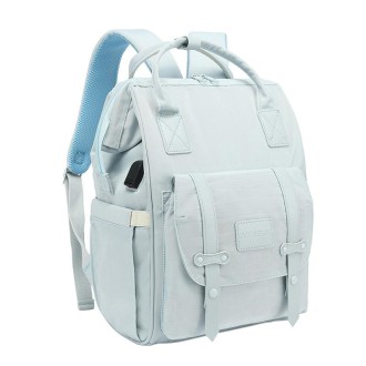 Multifunctional Mommy Bag Large Capacity Outgoing Baby Care Backpack(Blue)