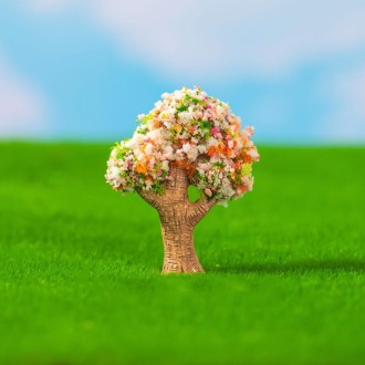 5pcs Micro-Landscape Simulated Green Trees Flowers DIY Gardening Ecological Ornaments, Style: No. 16 Sakura Tree