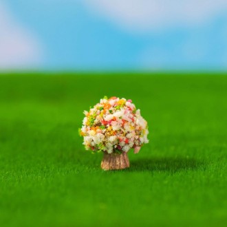 5pcs Micro-Landscape Simulated Green Trees Flowers DIY Gardening Ecological Ornaments, Style: No.19 Dwarf Cherry Tree