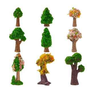 5pcs Micro-Landscape Simulated Green Trees Flowers DIY Gardening Ecological Ornaments, Style: No. 15 Grass Tree Flower