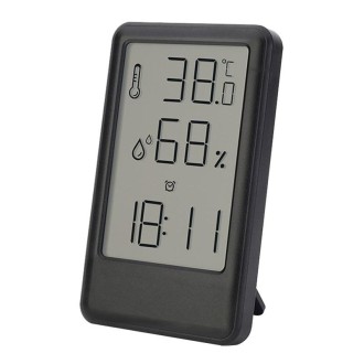 9032 LCD Large Screen Display Alarm Clock Temperature and Humidity Meter(Black)