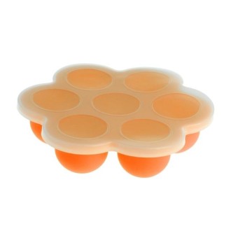 7 Grid Baby Food Container Infant Fruit Breast Milk Storage Box Freezer Tray Crisper(Orange)