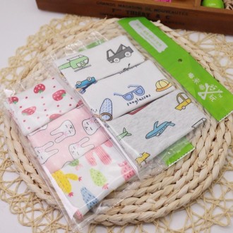 10 PCS Baby Cotton Saliva Handkerchief Cartoon Small Square Face Towel Color Random Delivery(Color Mixture)