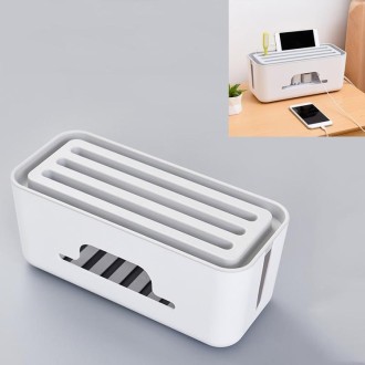 Multifunctional Desktop Power Cord Row and Cable Management Box(White)