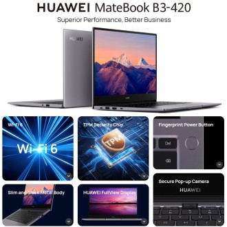 HUAWEI MateBook B3-420 Laptop, 16GB+512GB, 14 inch Windows 11 Home Chinese Version, Intel 11th Gen Core i7-1165G7 Integrated Gra