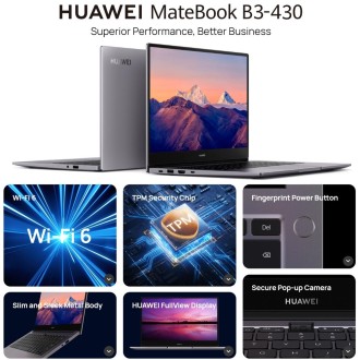 HUAWEI MateBook B3-430 Laptop, 8GB+512GB, 14 inch Windows 11 Home Chinese Version, Intel 12th Gen Core i5-1240P Integrated Graph